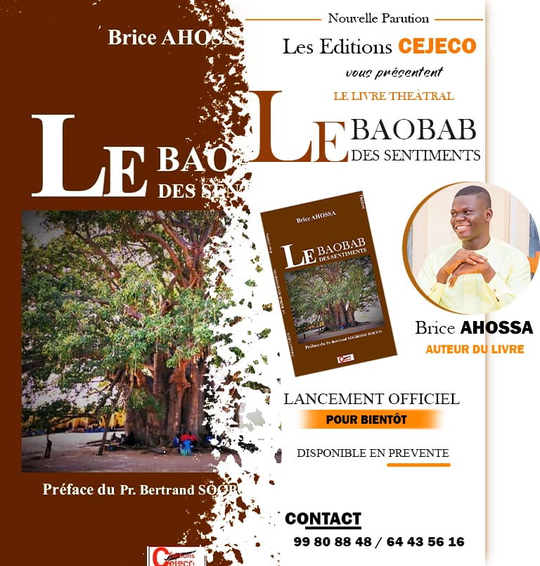 Vient de paraître “Le Baobab des sentiments” de Brice AHOSSA  