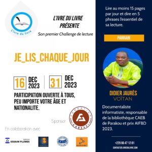 Challenge de Lecture "Je_Lis_Chaque_Jour" : 15 jours de défis quotidien de lecture