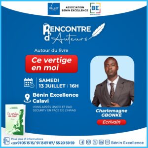 Café littéraire à la Bibliothèque Bénin Excellence de Calavi : autour du roman Ce vertige en moi de Charlemagne Gbonkè