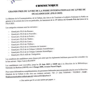 PRIX FILO 2025 : l’appel à candidature pour la 18e édition prend fin le 25 juin prochain