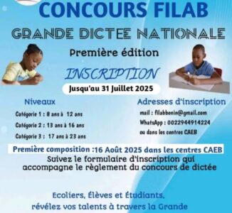 Grande Dictée Nationale 2025 : Le FILAB invite les jeunes Béninois à célébrer la langue française