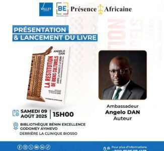 Invitation à la Présentation du livre La restitution de biens culturels entre la France et le Bénin par l’Ambassadeur Angelo Dan