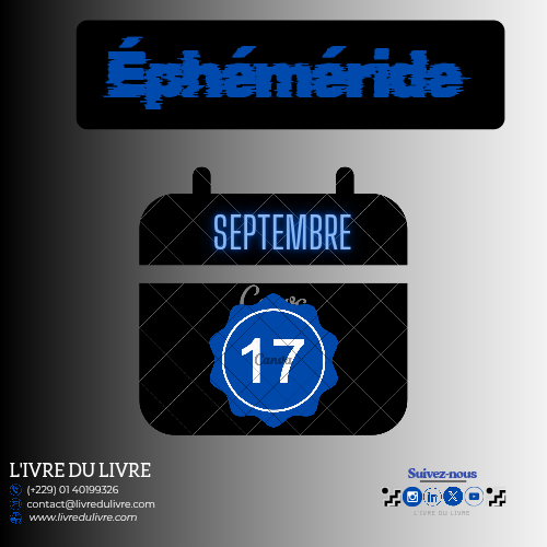 Éphéméride livresque – 17 septembre (jour 260)
