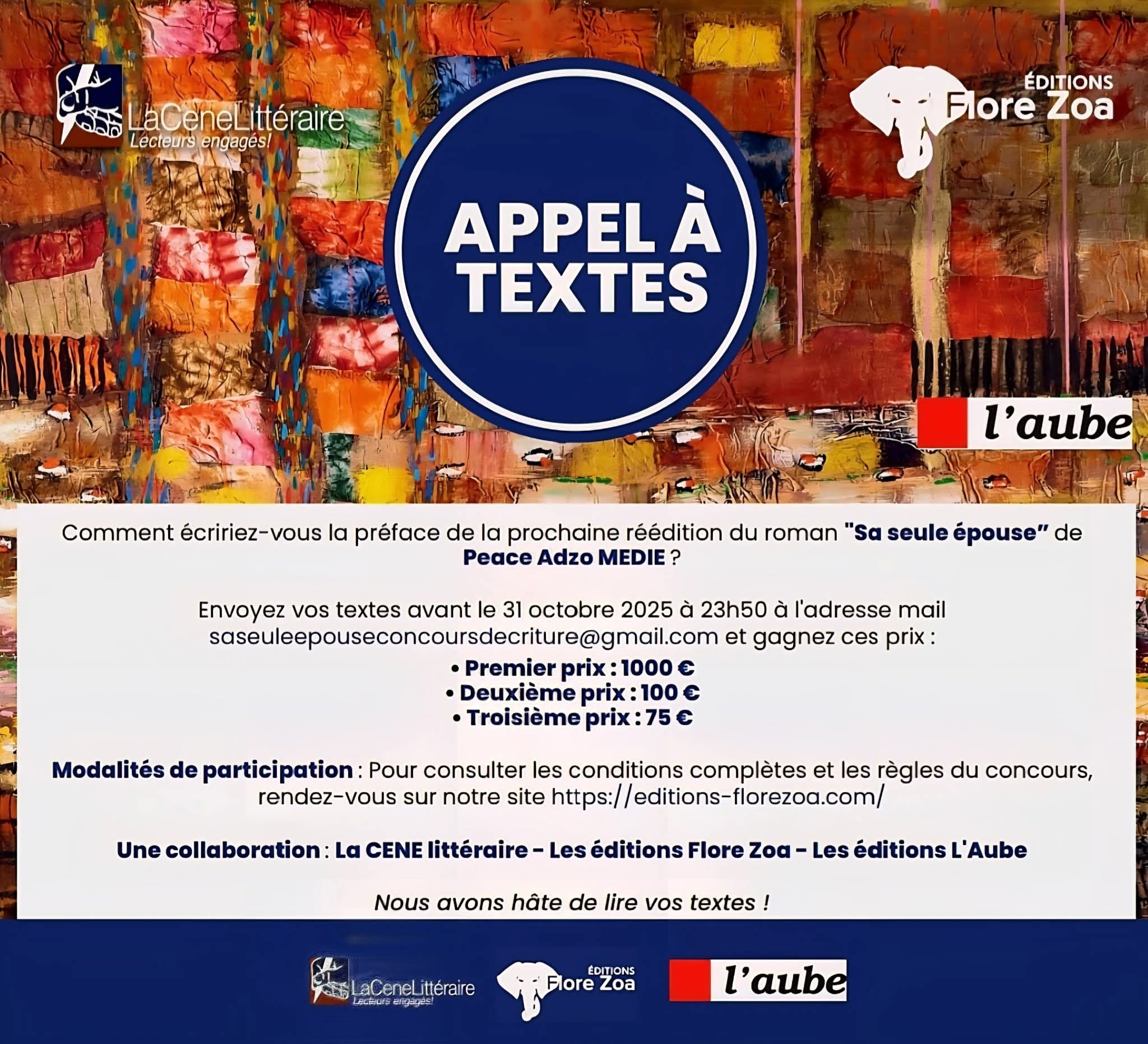 Appel à textes international : préfacez Sa Seule Épouse de Peace Adzo Medie (Prix Les Afriques 2024) et remportez 1 000 euros