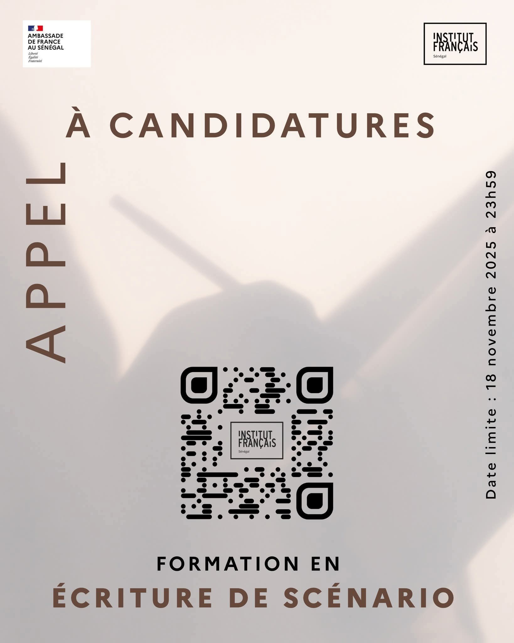 Sénégal – Appel à candidatures : Formation en écriture de scénario à Saint-Louis